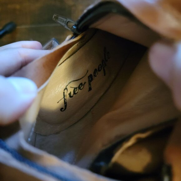 NEW Free People Dakota Tall Boots Womens 7 Brown Distressed Leather Knee High - Picture 10 of 14